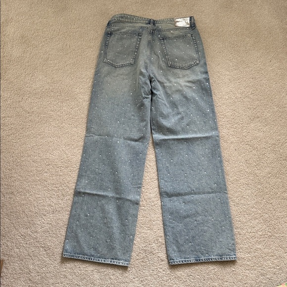 Rag & Bone Logan mid rise wide leg crystal embellished jeans - Picture 4 of 16